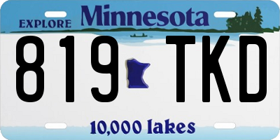 MN license plate 819TKD