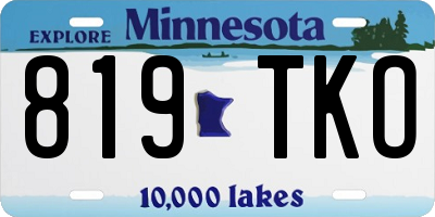 MN license plate 819TKO