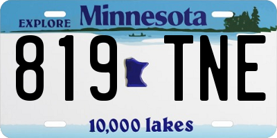 MN license plate 819TNE