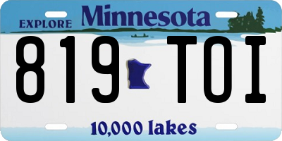 MN license plate 819TOI