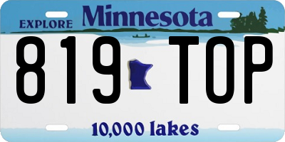 MN license plate 819TOP