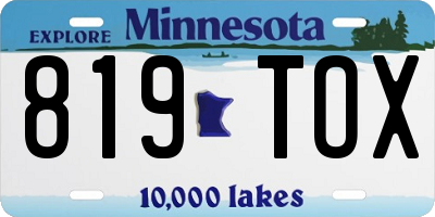 MN license plate 819TOX