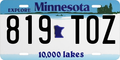 MN license plate 819TOZ