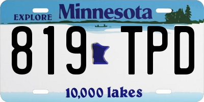 MN license plate 819TPD