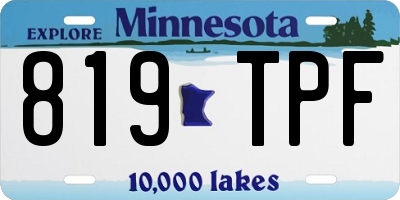 MN license plate 819TPF