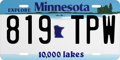 MN license plate 819TPW