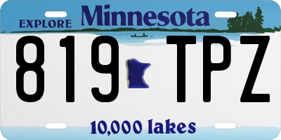 MN license plate 819TPZ