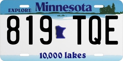 MN license plate 819TQE