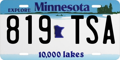 MN license plate 819TSA