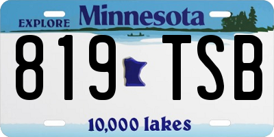 MN license plate 819TSB