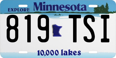 MN license plate 819TSI