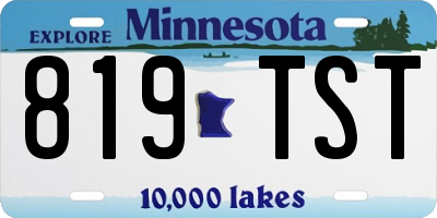 MN license plate 819TST