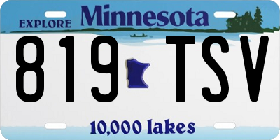 MN license plate 819TSV