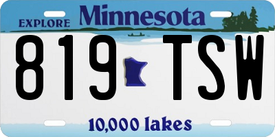 MN license plate 819TSW