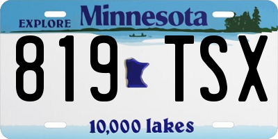 MN license plate 819TSX
