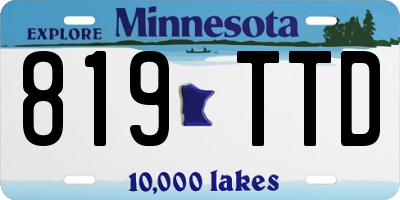 MN license plate 819TTD