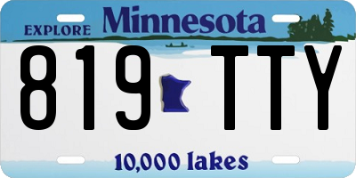 MN license plate 819TTY