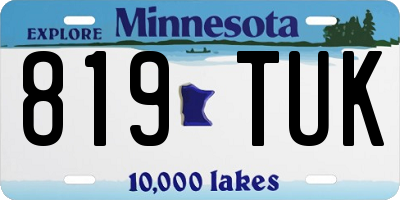 MN license plate 819TUK