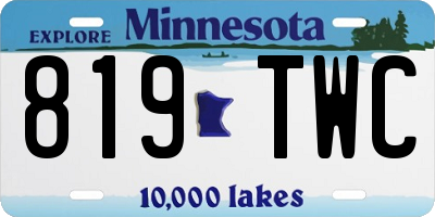 MN license plate 819TWC