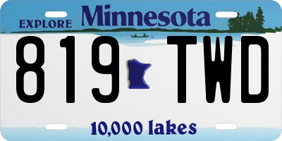 MN license plate 819TWD