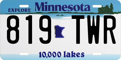 MN license plate 819TWR