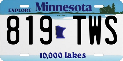 MN license plate 819TWS