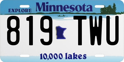 MN license plate 819TWU