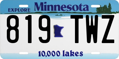 MN license plate 819TWZ