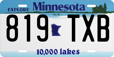 MN license plate 819TXB