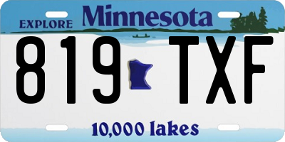 MN license plate 819TXF