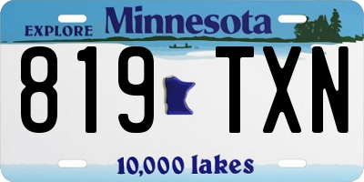 MN license plate 819TXN