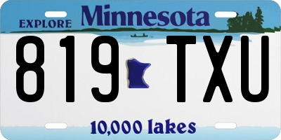 MN license plate 819TXU