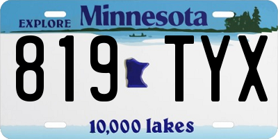 MN license plate 819TYX