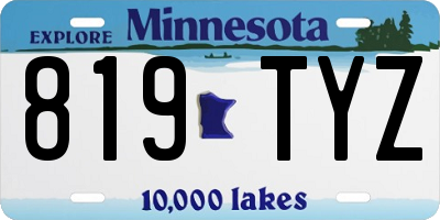 MN license plate 819TYZ