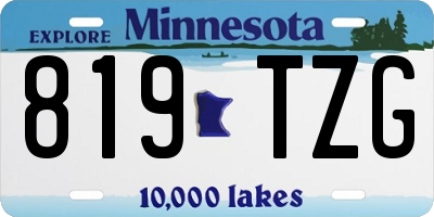 MN license plate 819TZG