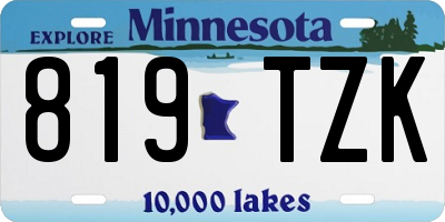 MN license plate 819TZK