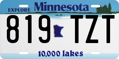 MN license plate 819TZT