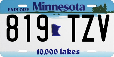 MN license plate 819TZV