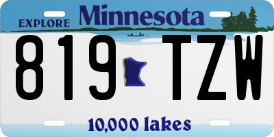 MN license plate 819TZW