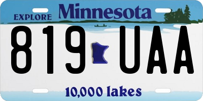 MN license plate 819UAA