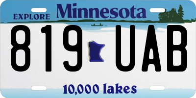 MN license plate 819UAB