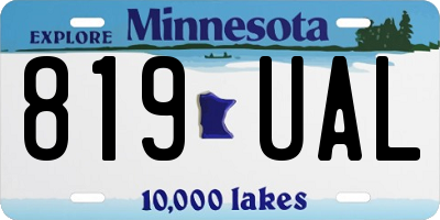 MN license plate 819UAL