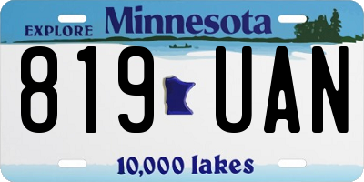 MN license plate 819UAN