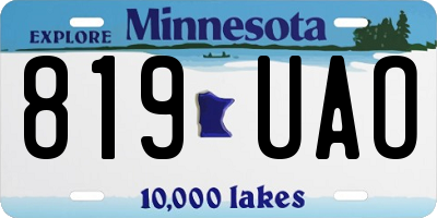 MN license plate 819UAO