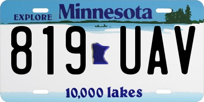 MN license plate 819UAV