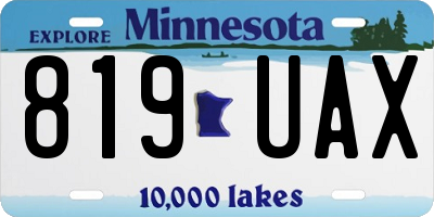 MN license plate 819UAX