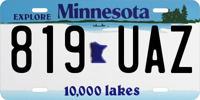 MN license plate 819UAZ