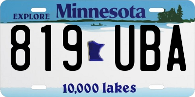 MN license plate 819UBA