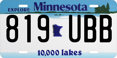 MN license plate 819UBB
