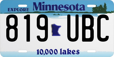 MN license plate 819UBC